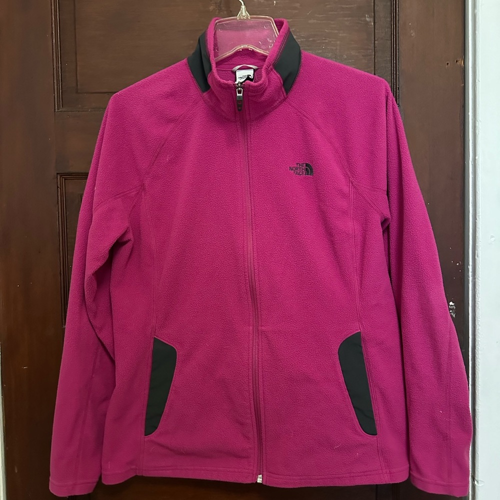 North Face Pink Zip Up Fleece Jacket
